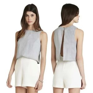 Romper eggshell and blue line shirt